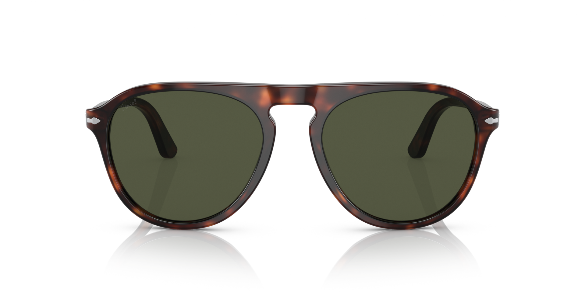 PERSOL Unisex Sunglasses PO3302S  -  Frame color: Havana, Lens color: Green