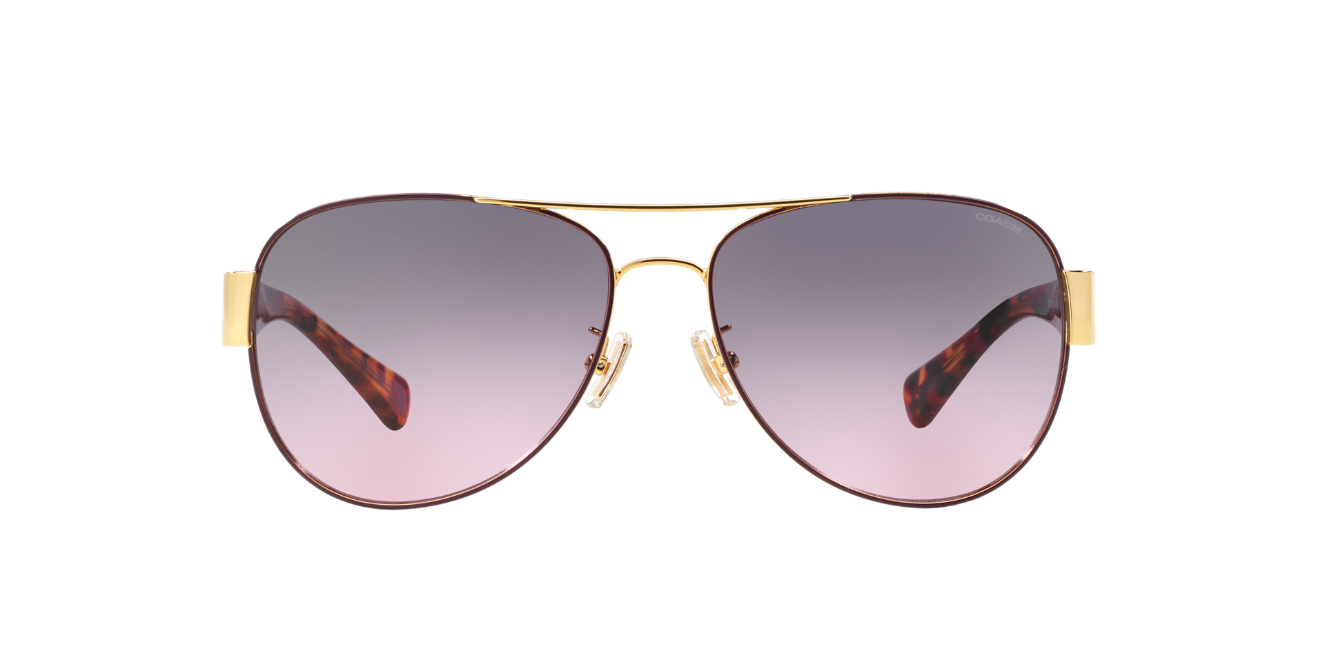 COACH Woman Sunglasses L138 - Frame color: Purple/Gold, Lens color: Grey Purple Gradient