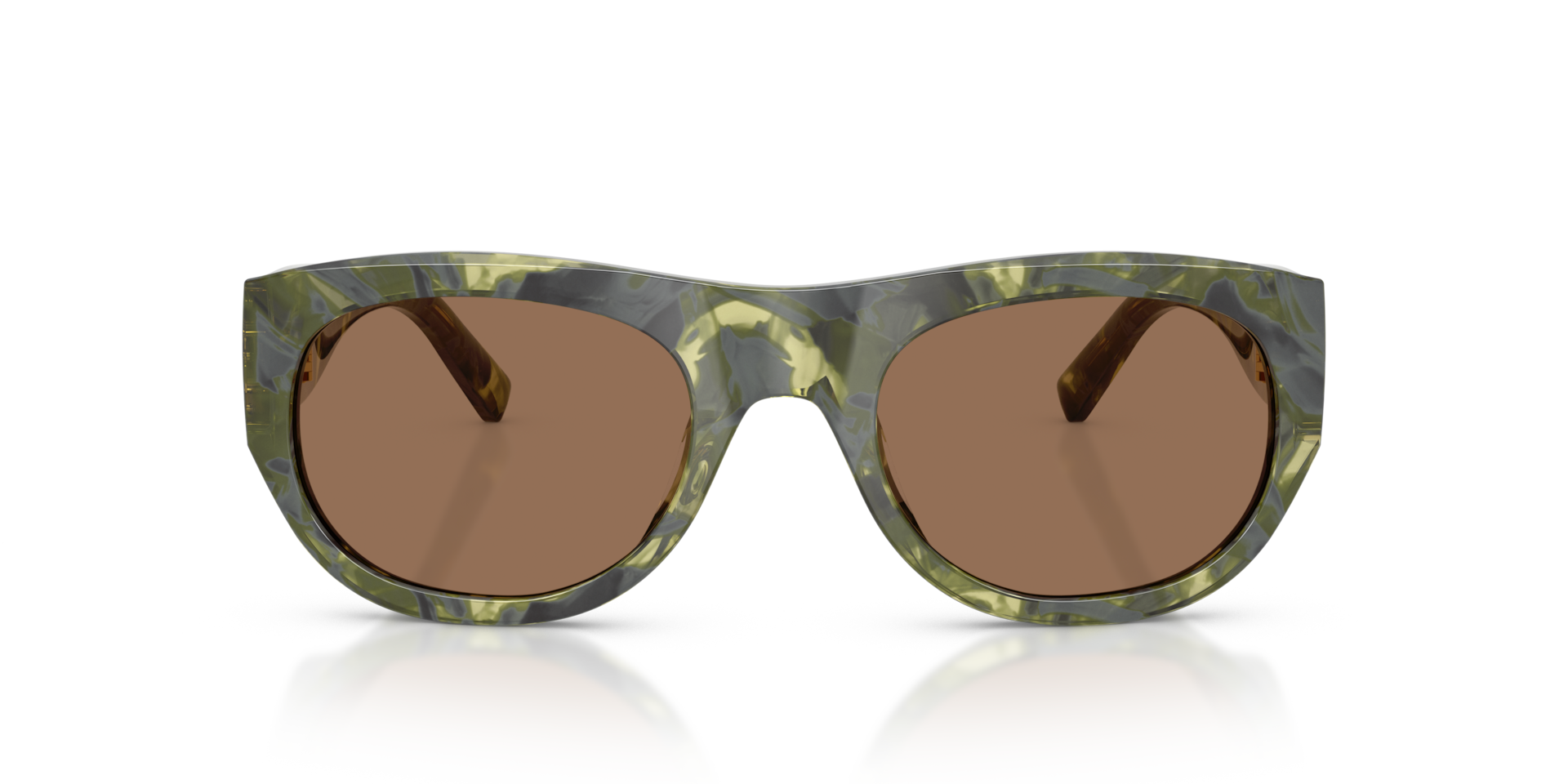 TORY BURCH Woman Sunglasses TY7238U  -  Frame color: Green Marbled, Lens color: Solid Brown