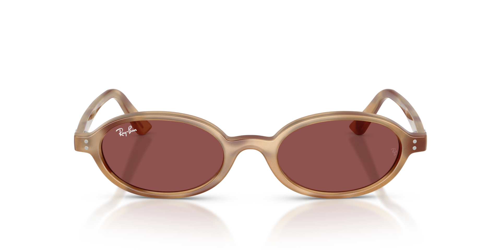 RAY-BAN Unisex Sunglasses Khal Bio-Based  -  Frame color: Cream Havana, Lens color: Dark Violet