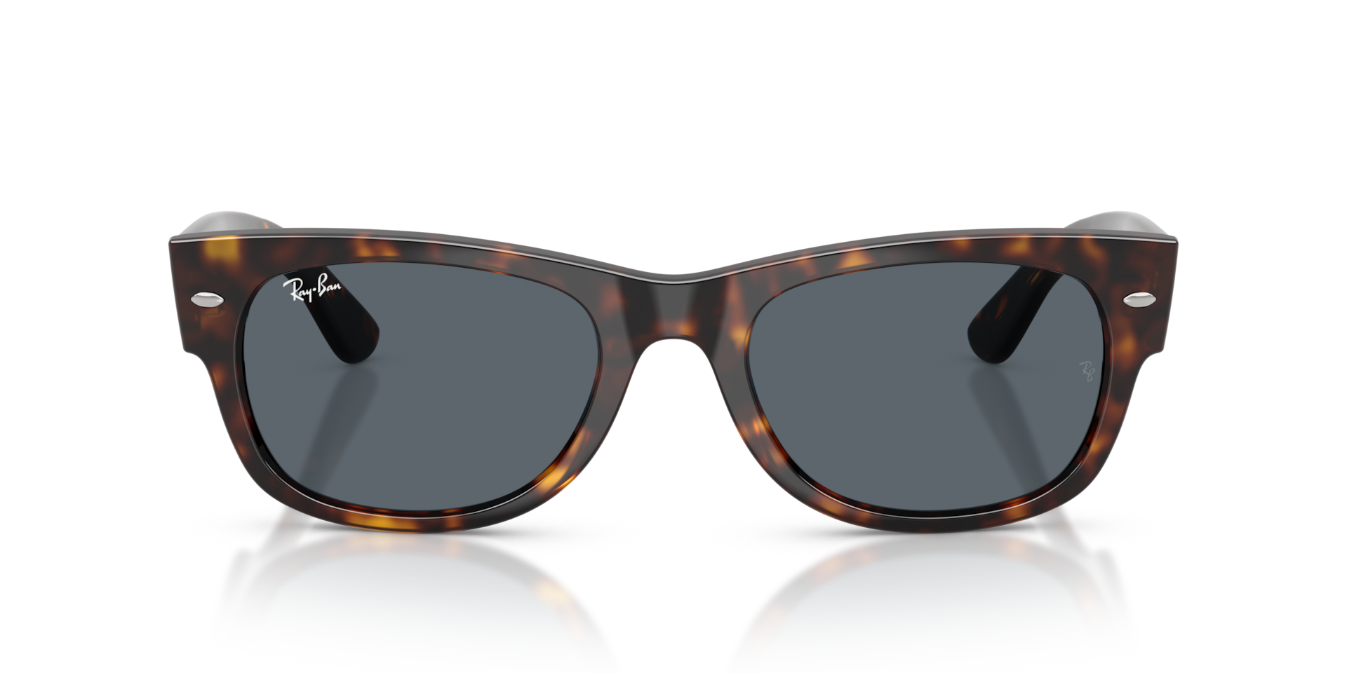 RAY-BAN Unisex Sunglasses Mega Wayfarer II  -  Frame color: Havana, Lens color: Blue