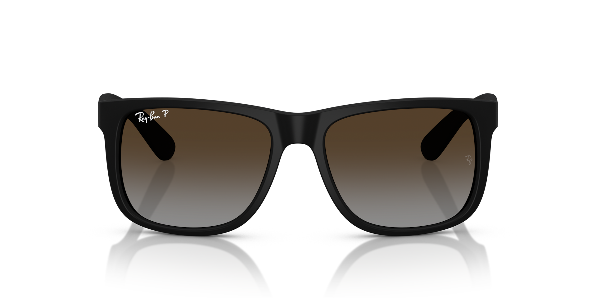 RAY-BAN Man Sunglasses Justin Classic  -  Frame color: Rubber Black, Lens color: Polarized Light Grey Gradient Brow