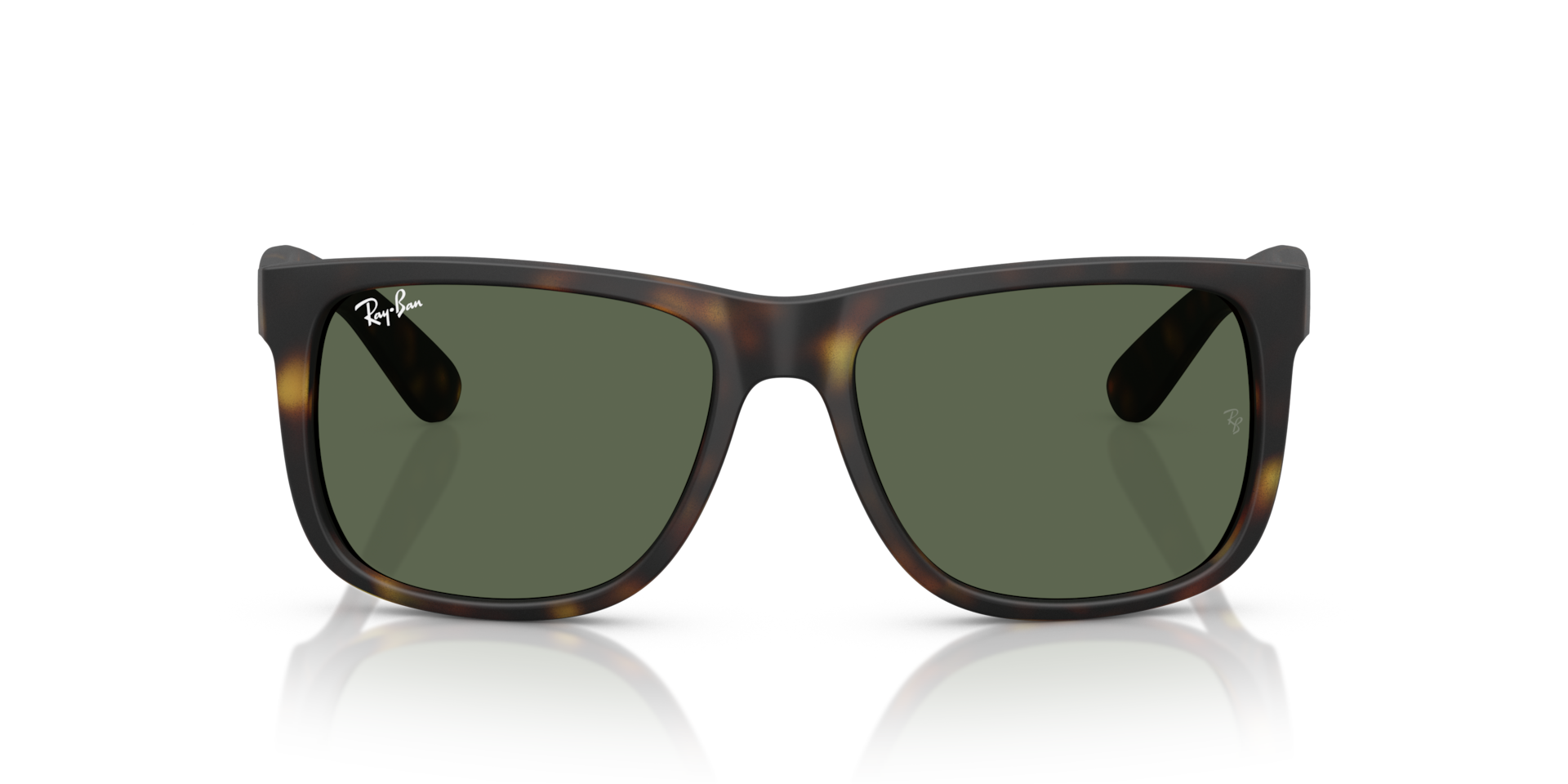 Ray-Ban Justin Classic Sunglasses Rubber Havana Frame Green Lenses 54-16