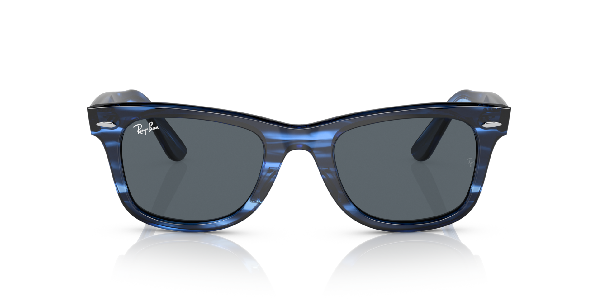 RAY-BAN Unisex Sunglasses Original Wayfarer Bio-Based  -  Frame color: Striped Blue, Lens color: Blue