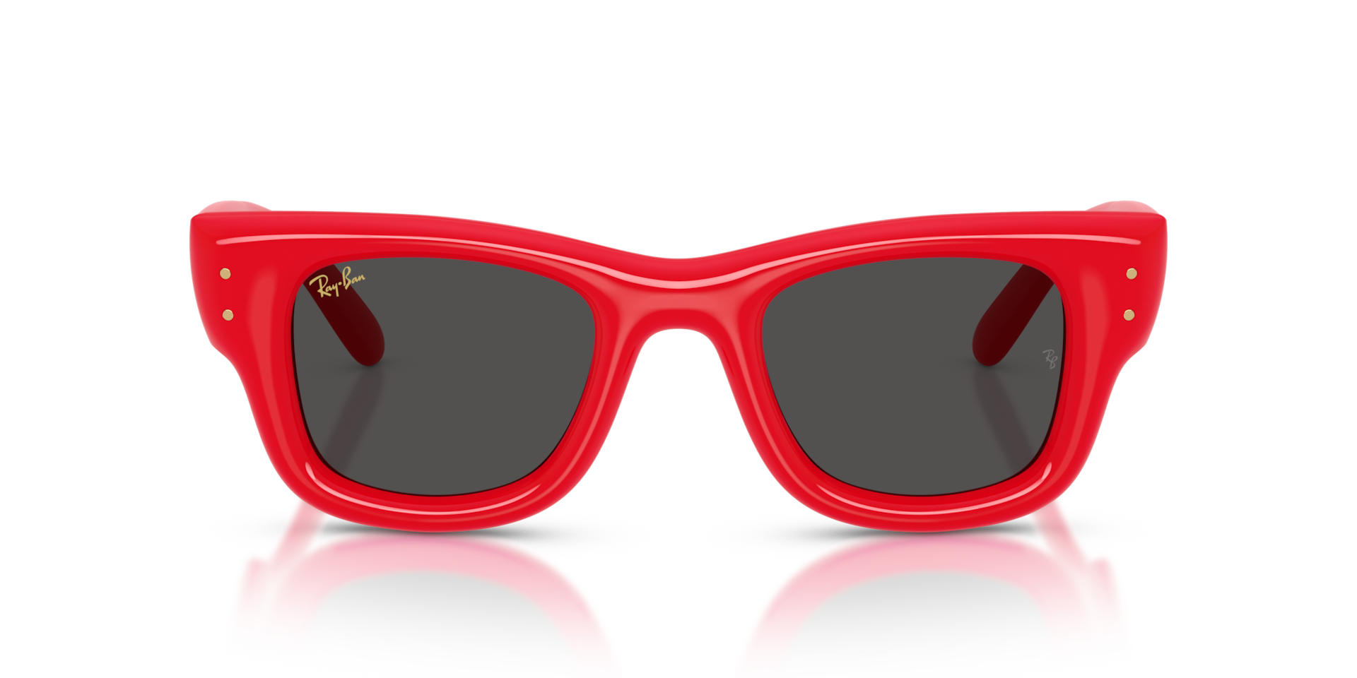 RAY-BAN Unisex Sunglasses Wayfarer Puffer  -  Frame color: Red, Lens color: Ultra Black