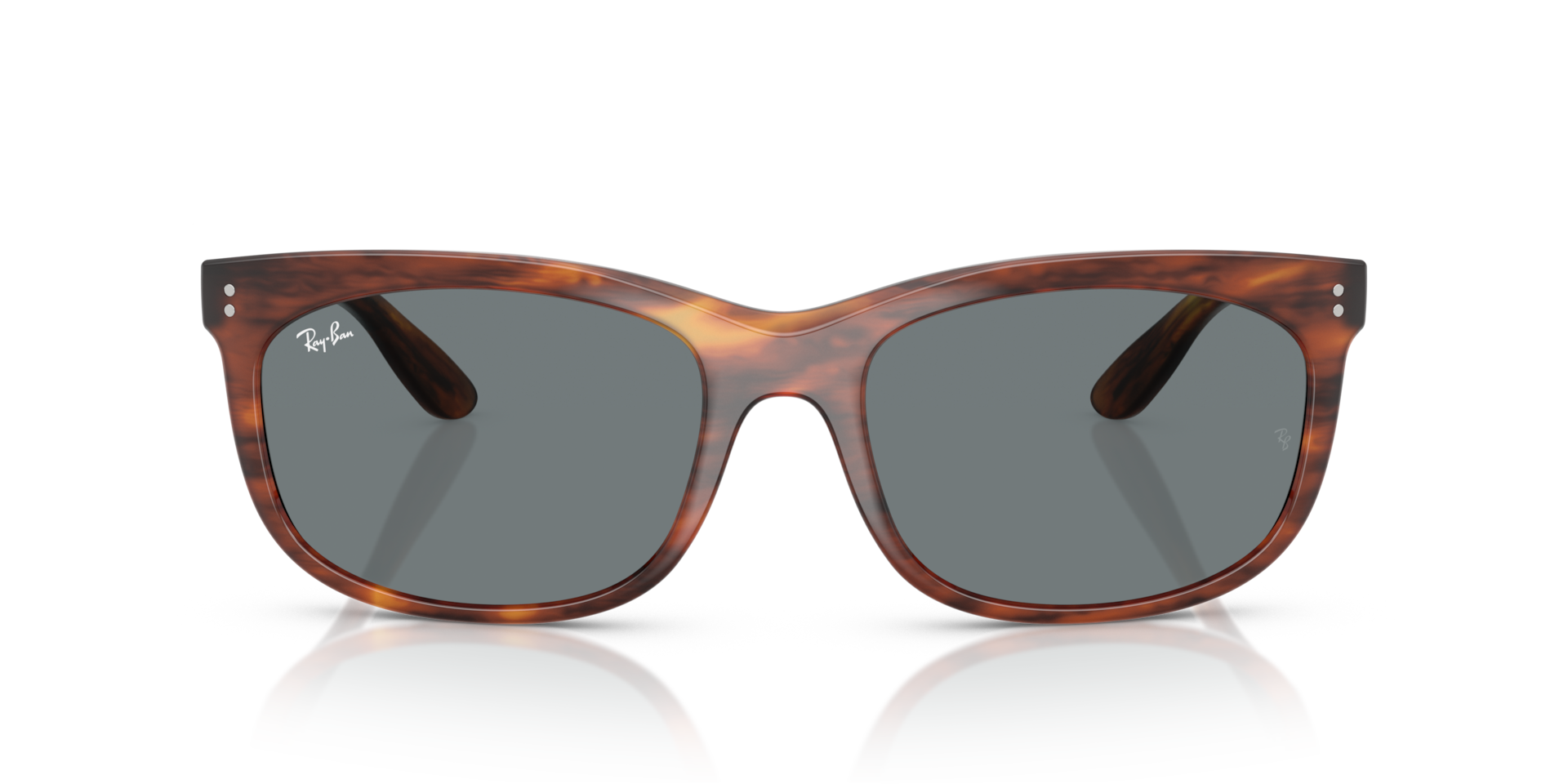RAY-BAN Unisex Sunglasses Balorette  -  Frame color: Striped Havana, Lens color: Blue