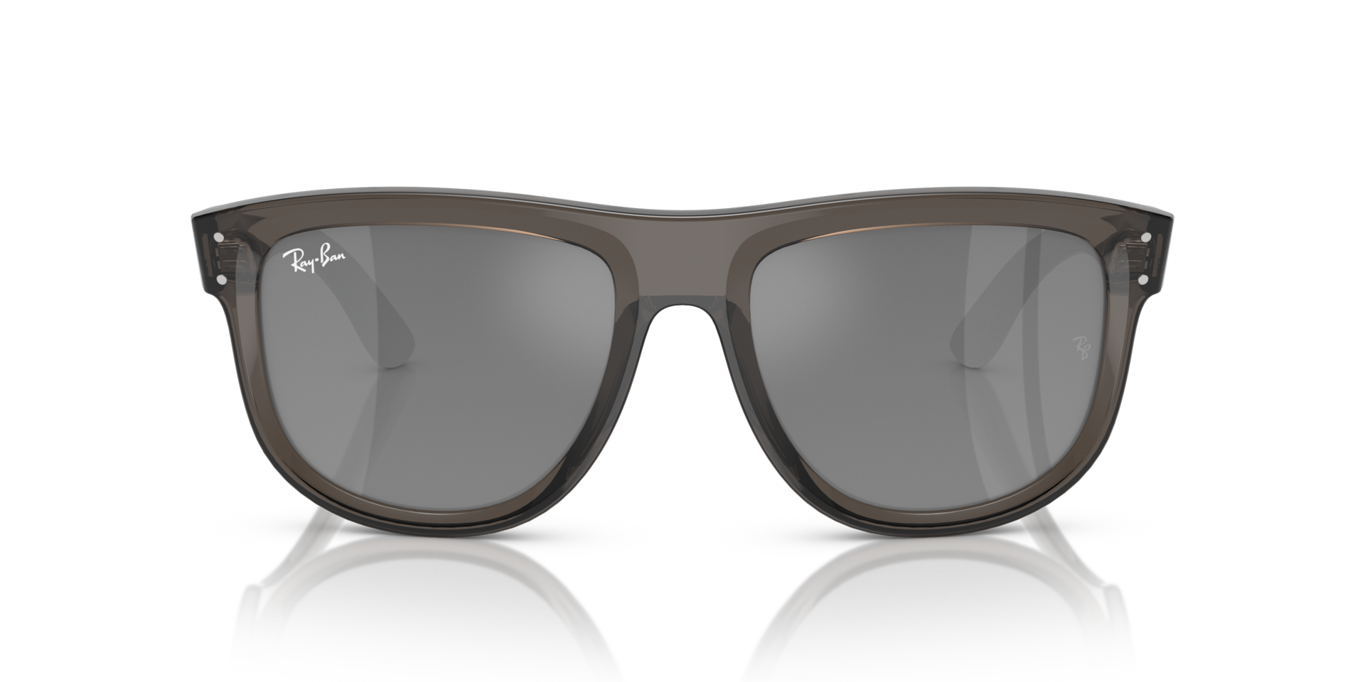RAY-BAN Unisex Sunglasses Boyfriend Reverse - Frame color: Transparent Dark Grey, Lens color: Silver