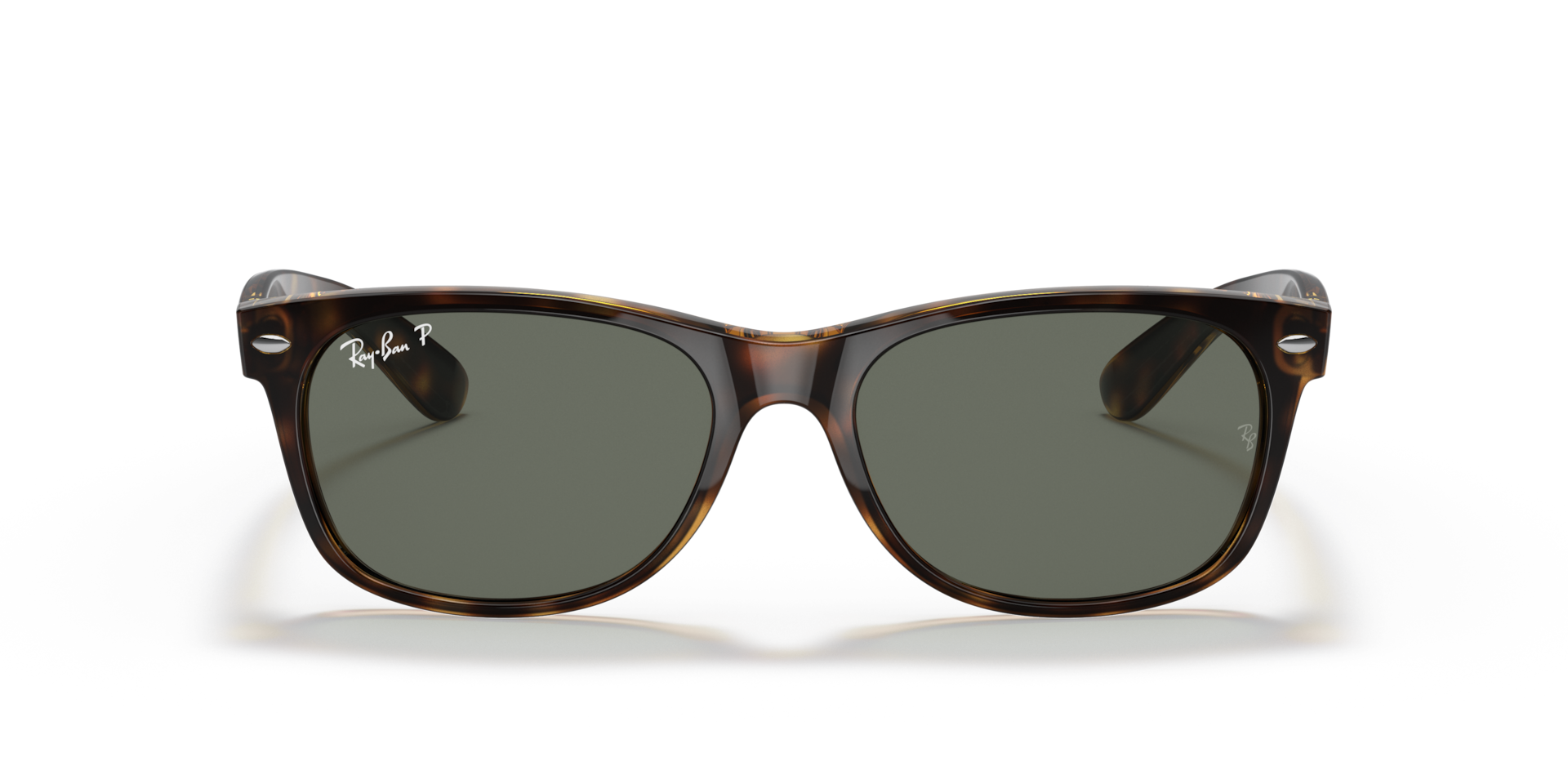 RAY-BAN Unisex Sunglasses New Wayfarer Classic - Frame color: Tortoise, Lens color: G-15 Green Polarised