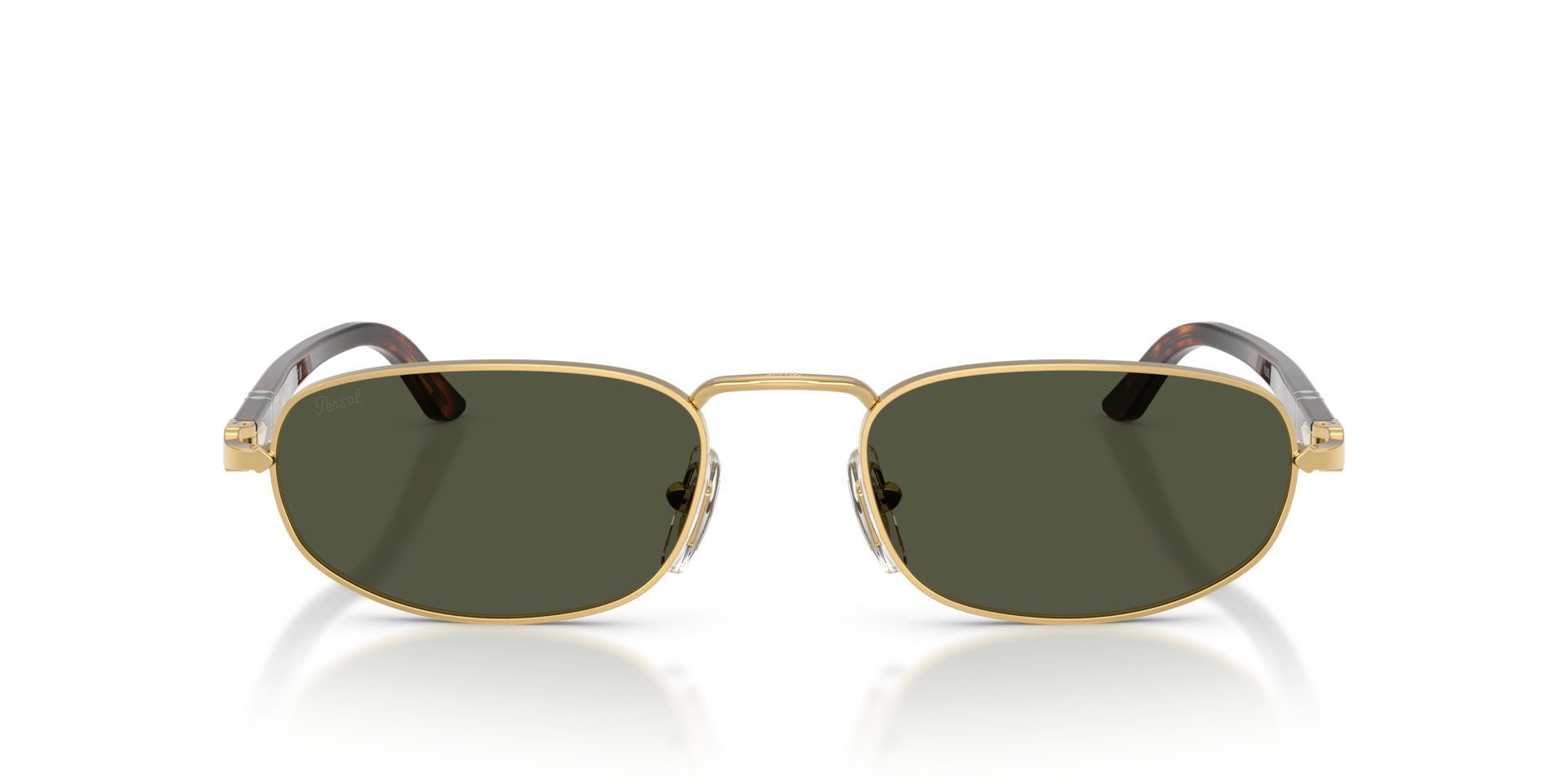 PERSOL Unisex Sunglasses PO1028S - Frame color: Gold, Lens color: Green