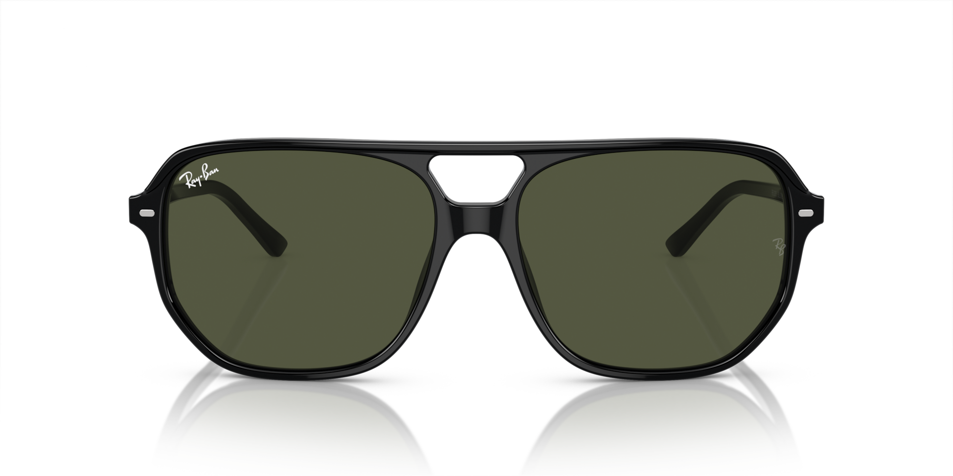 Ray-Ban Bill One Sunglasses Black Frame Green Lenses 57-16