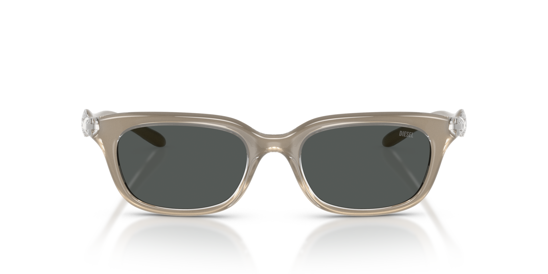 DIESEL Unisex Sunglasses DL3013U  -  Frame color: Crystal/Green, Lens color: Dark Grey