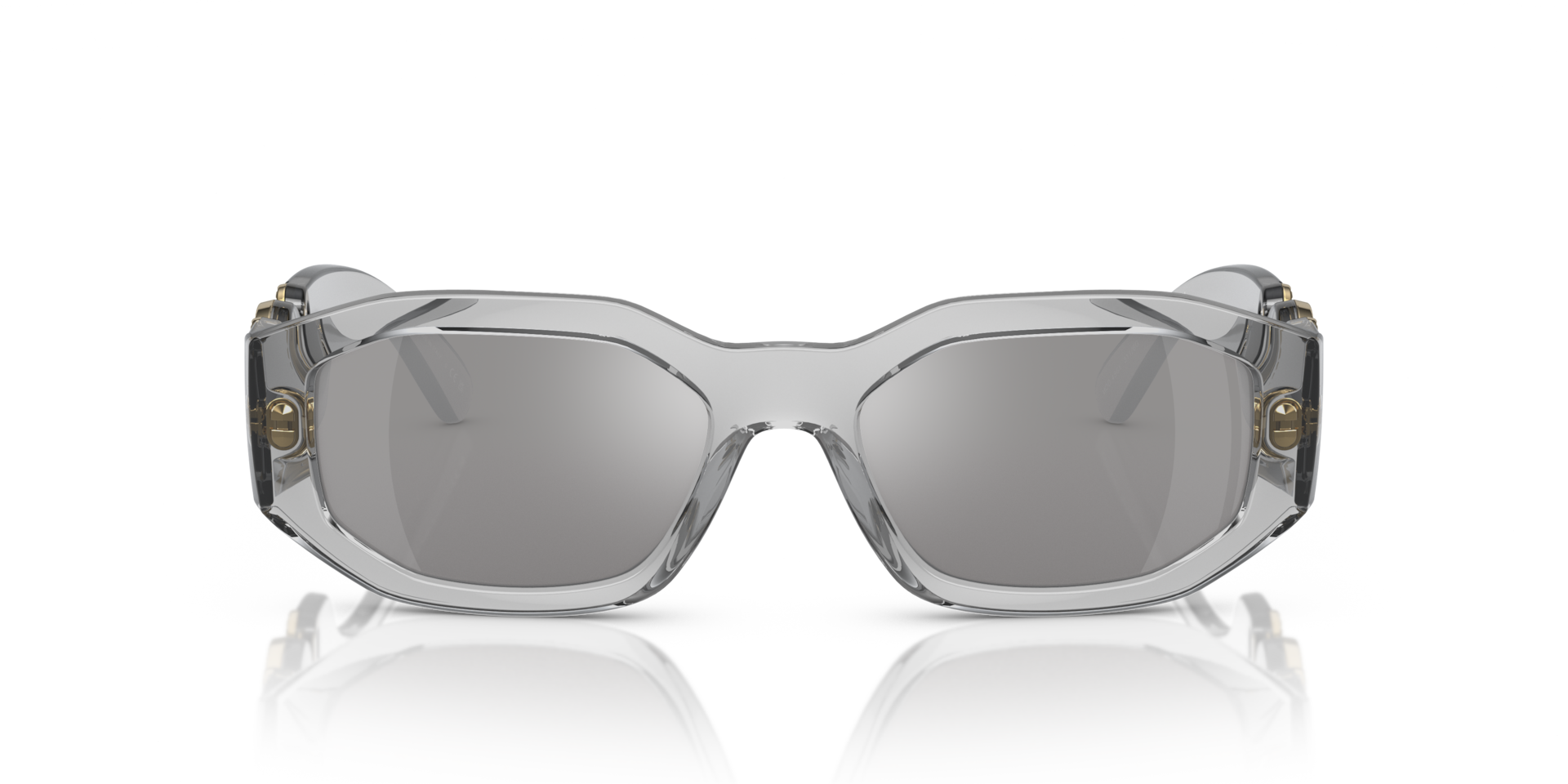 VERSACE Man Sunglasses Biggie - Frame color: Transparent Grey, Lens color: Light Grey Mirror Silver