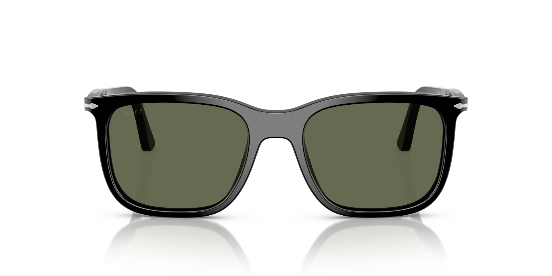 PERSOL Unisex Sunglasses PO3357S - Renzo  -  Frame color: Black, Lens color: Polarized Green
