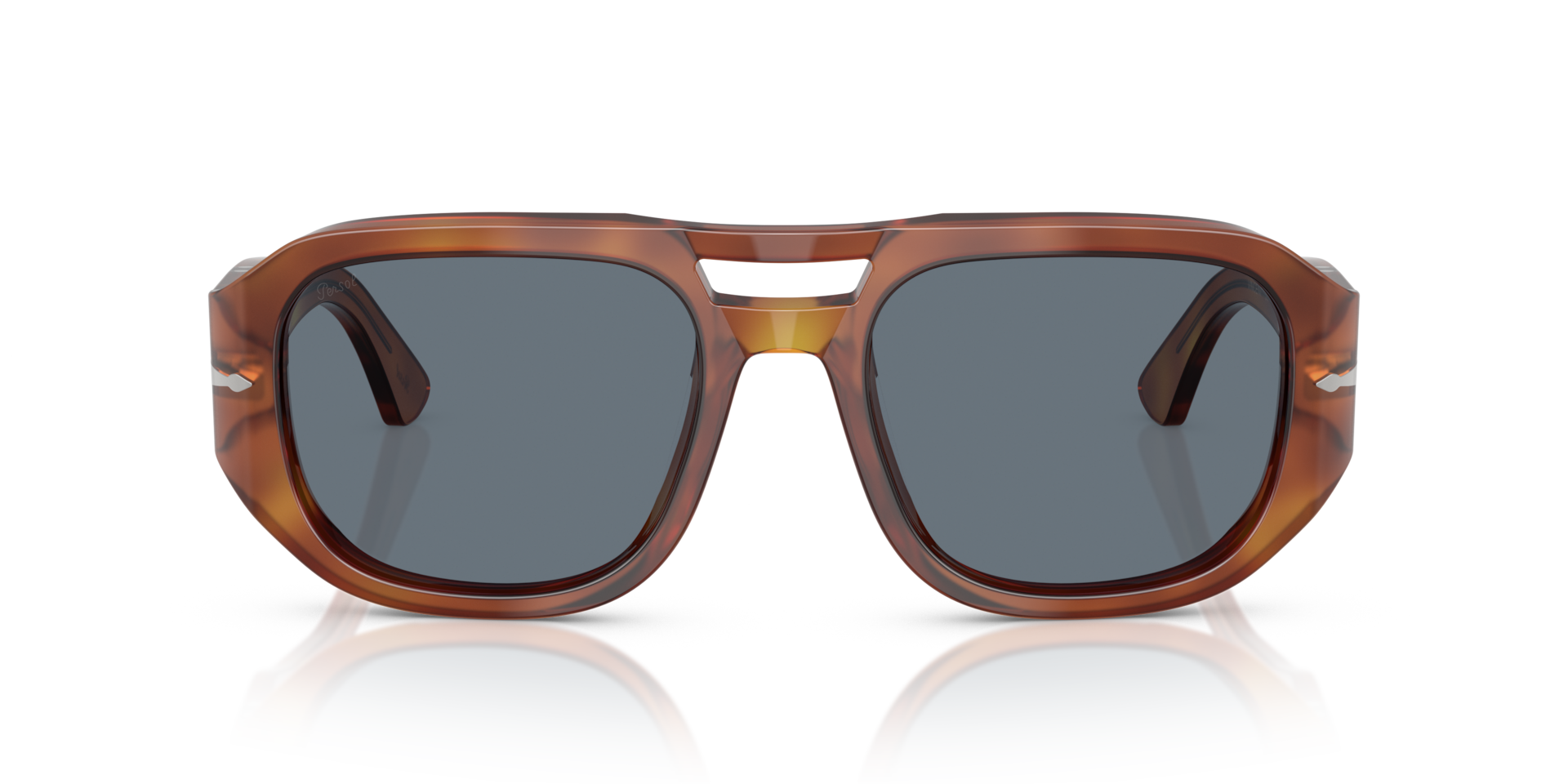 PERSOL Unisex Sunglasses PO3373S - Vincent  -  Frame color: Terra Di Siena, Lens color: Light Blue