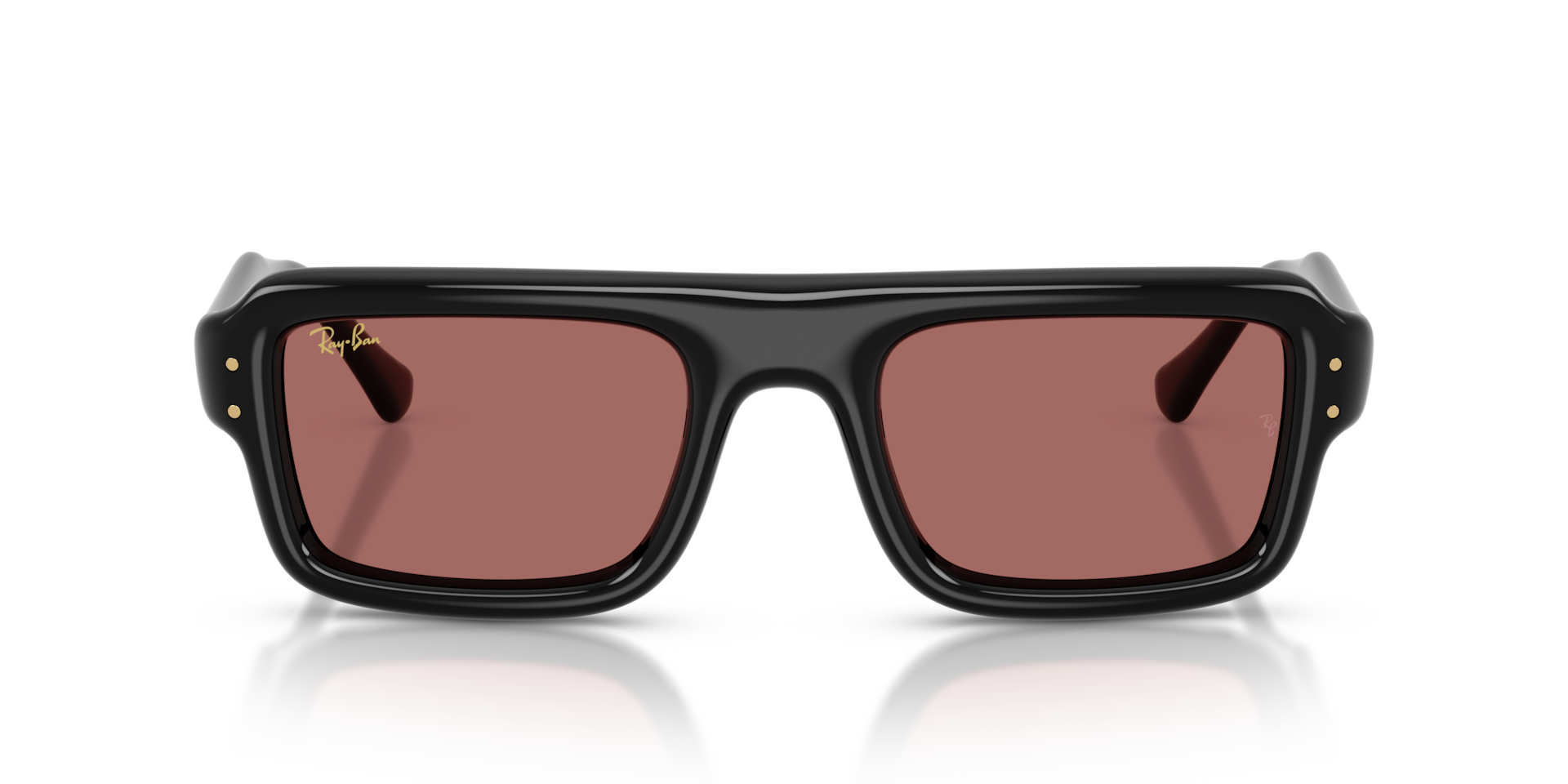 RAY-BAN Unisex Sunglasses Flacko Puffer  -  Frame color: Black, Lens color: Dark Violet
