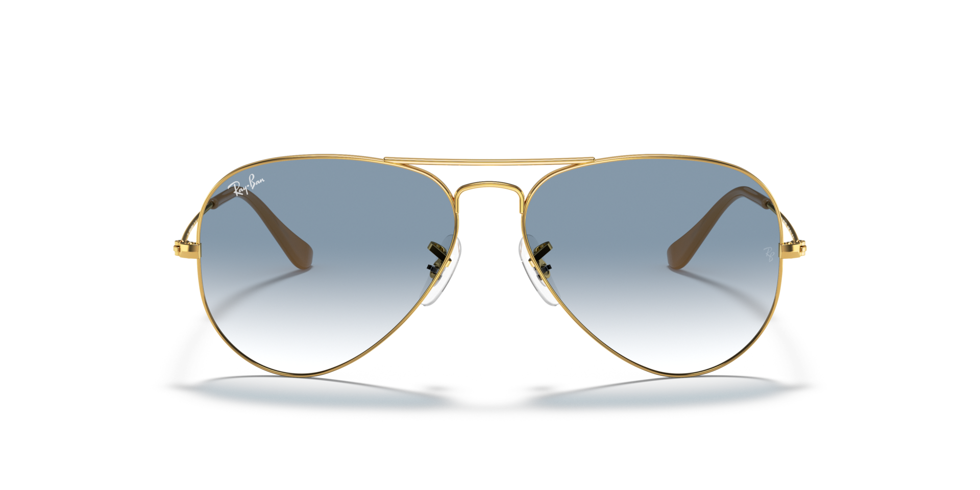RAY-BAN Unisex Sunglasses Aviator Gradient  -  Frame color: Arista Gold, Lens color: Clear Gradient Blue