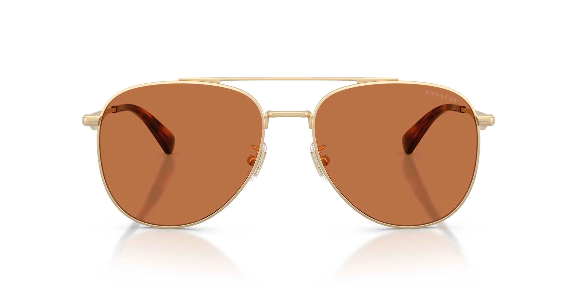 COACH Man Sunglasses CDP40  -  Frame color: Satin Light Gold, Lens color: Amber Solid