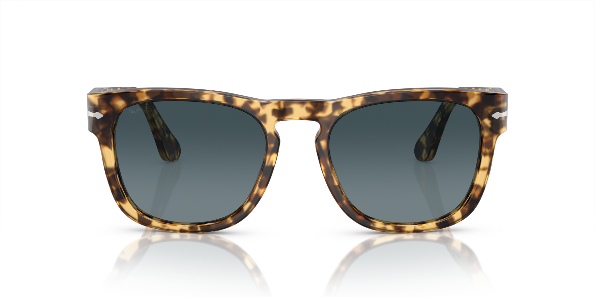 PERSOL Unisex Sunglasses PO3333S - Elio - Frame color: Beige Tortoise, Lens color: Blue Gradient Dark Blue Polarized