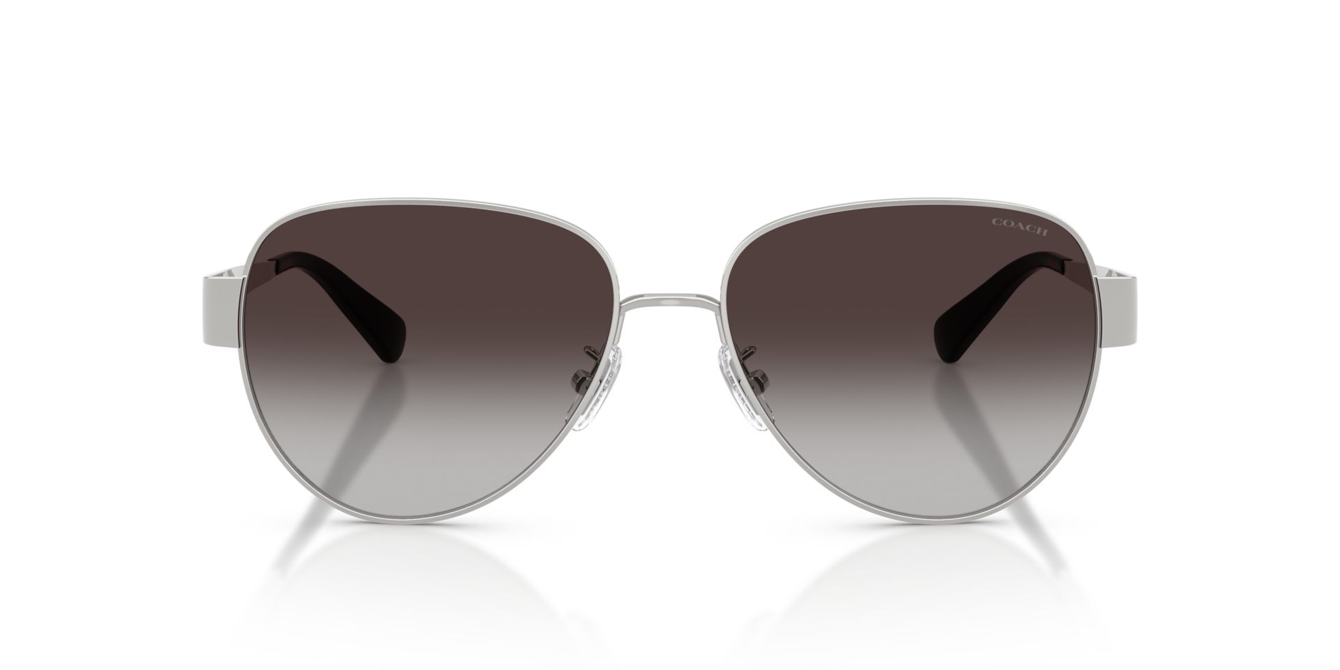 COACH Woman Sunglasses CDP37 - Frame color: Shiny Silver, Lens color: Grey Gradient