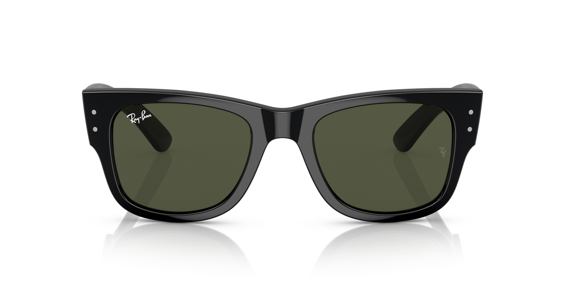 Ray-Ban Mega Wayfarer Sunglasses Black Frame Green Lenses 51-21
