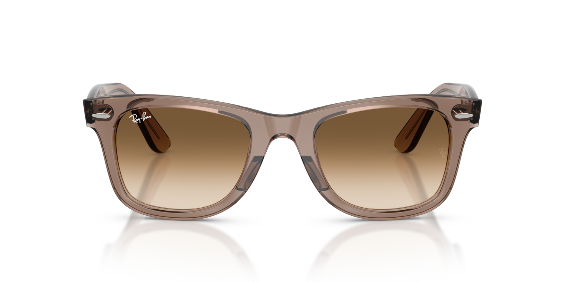Ray-Ban Wayfarer Ease Sunglasses Transparent Light Brown Frame Brown Lenses 50-22