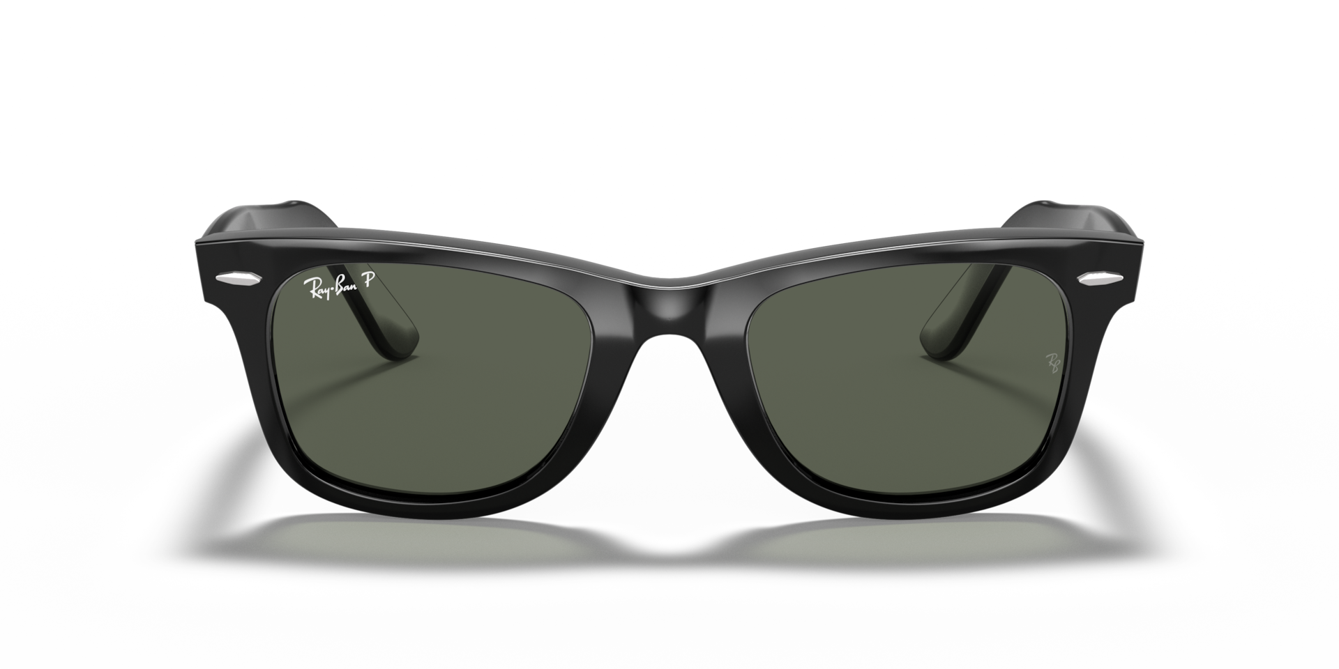 RAY-BAN Unisex Sunglasses Original Wayfarer Classic - Frame color: Black, Lens color: Green Polarized