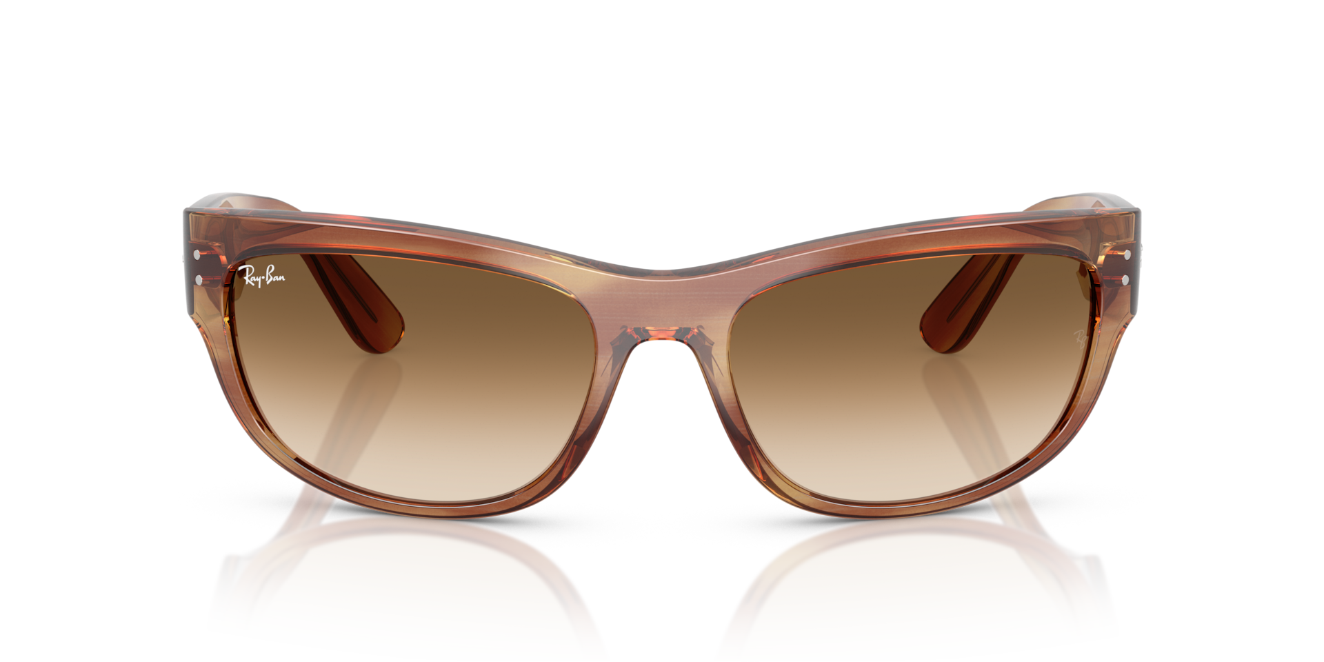 RAY-BAN Unisex Sunglasses Mega Balorama  -  Frame color: Striped Brown, Lens color: Clear Gradient Brown