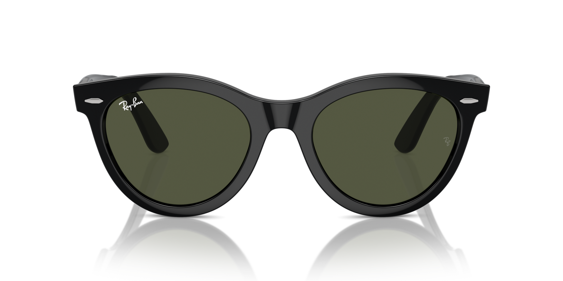 RAY-BAN Unisex Sunglasses Wayfarer Way - Frame color: Black, Lens color: Green