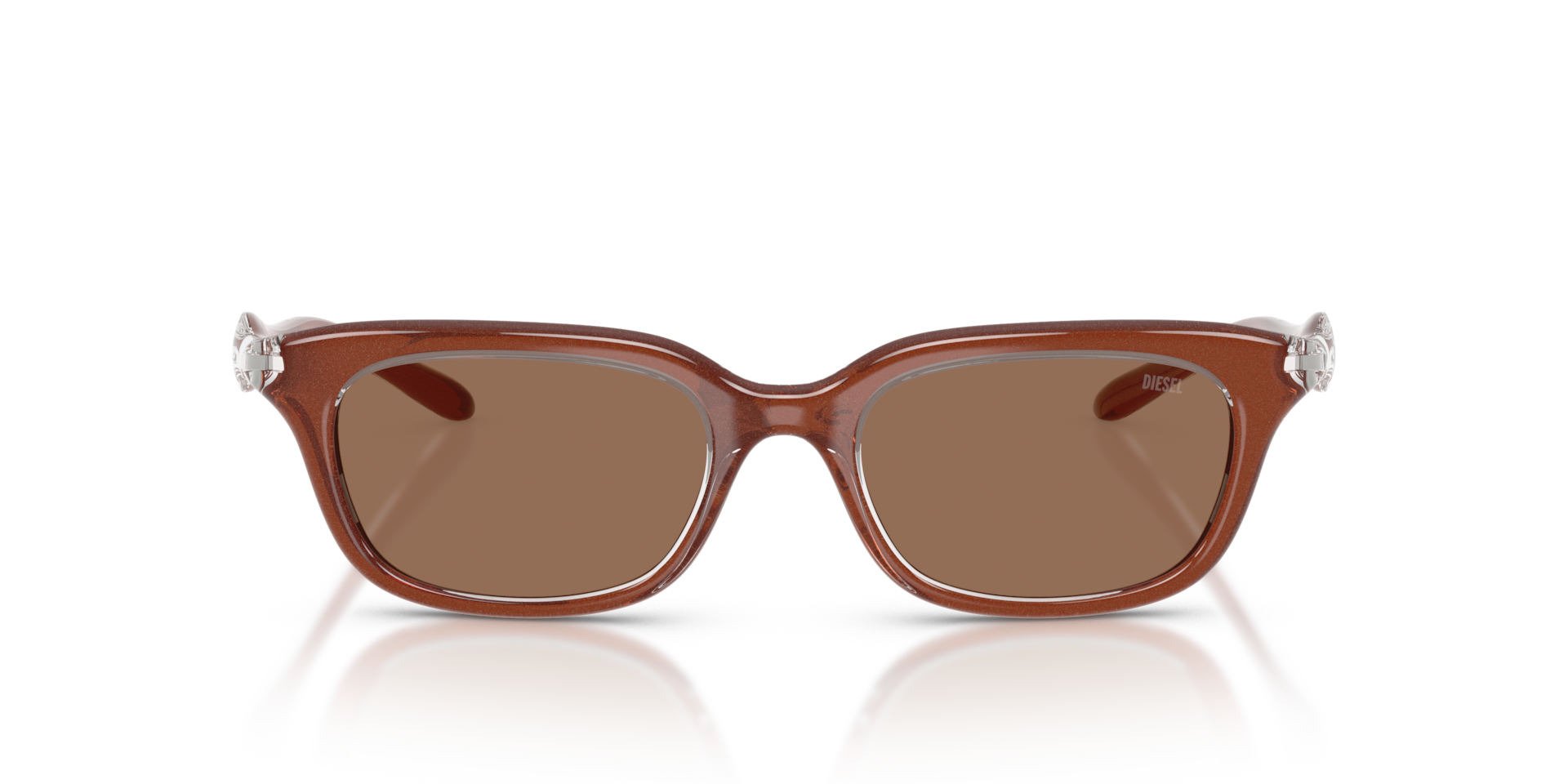 DIESEL Unisex Sunglasses DL3013U - Frame color: Crystal/Brown, Lens color: Dark Brown
