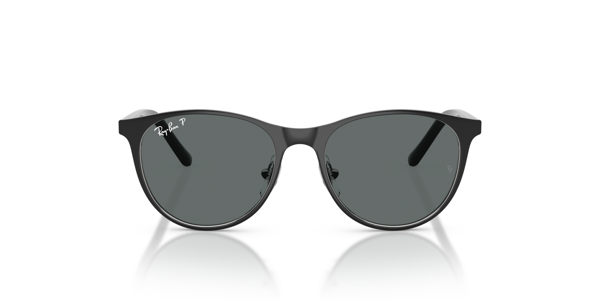 RAY-BAN Unisex Sunglasses RB9552S Kids  -  Frame color: Black On Silver, Lens color: Dark Grey Polarized