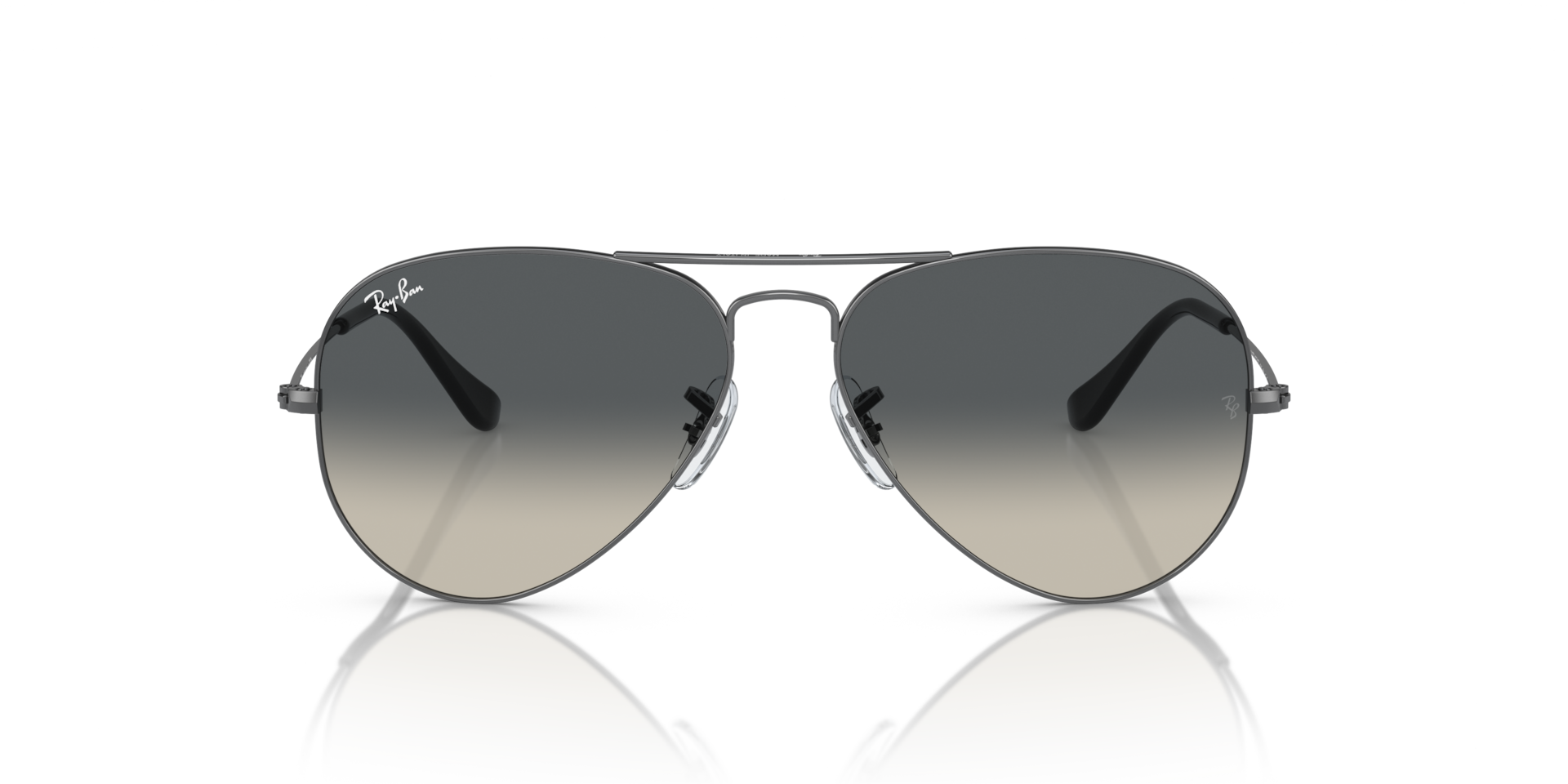 Ray-Ban Aviator Gradient Sunglasses Gunmetal Frame Grey Lenses 58-14