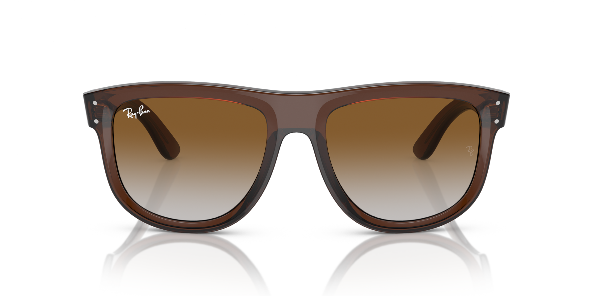 RAY-BAN Unisex Sunglasses Boyfriend Reverse - Frame color: Transparent Brown, Lens color: Brown