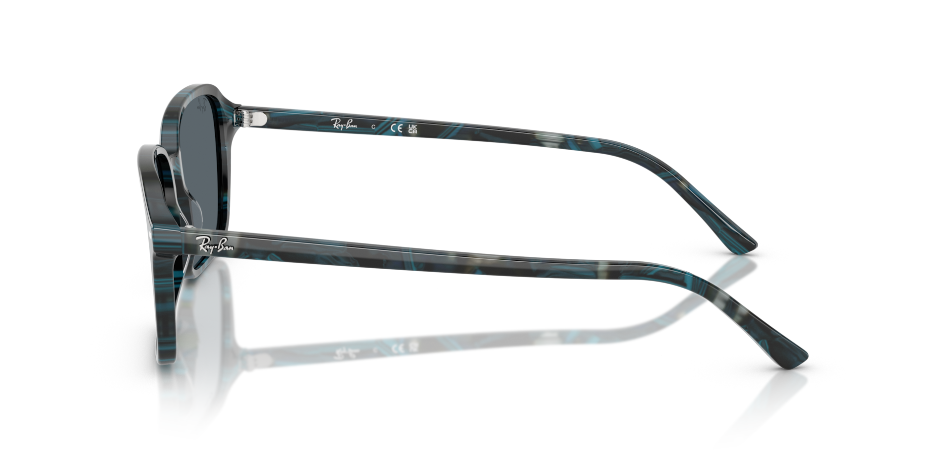 RAY-BAN Unisex Sunglasses Raimond - Frame color: Transparent Fantasy Blue & Grey, Lens color: Blue