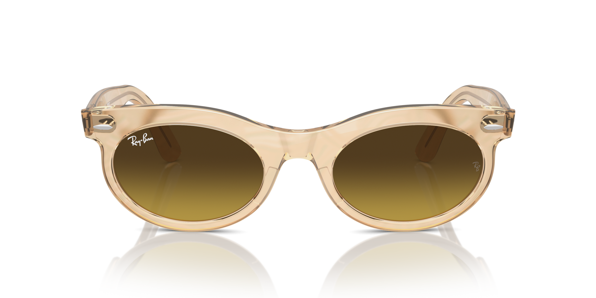RAY-BAN Unisex Sunglasses Wayfarer Oval Change - Frame color: Photo Waves Brown, Lens color: Brown