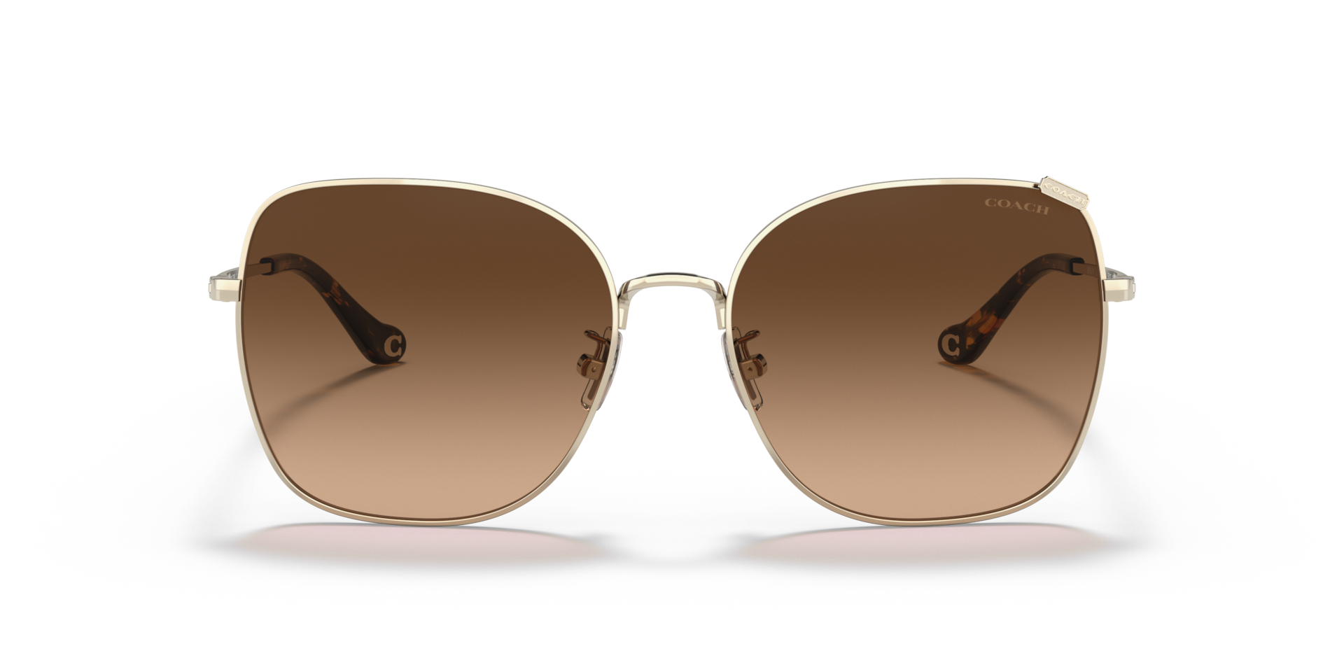COACH Woman Sunglasses C7997  -  Frame color: Shiny Light Gold, Lens color: Dark Brown Gradient