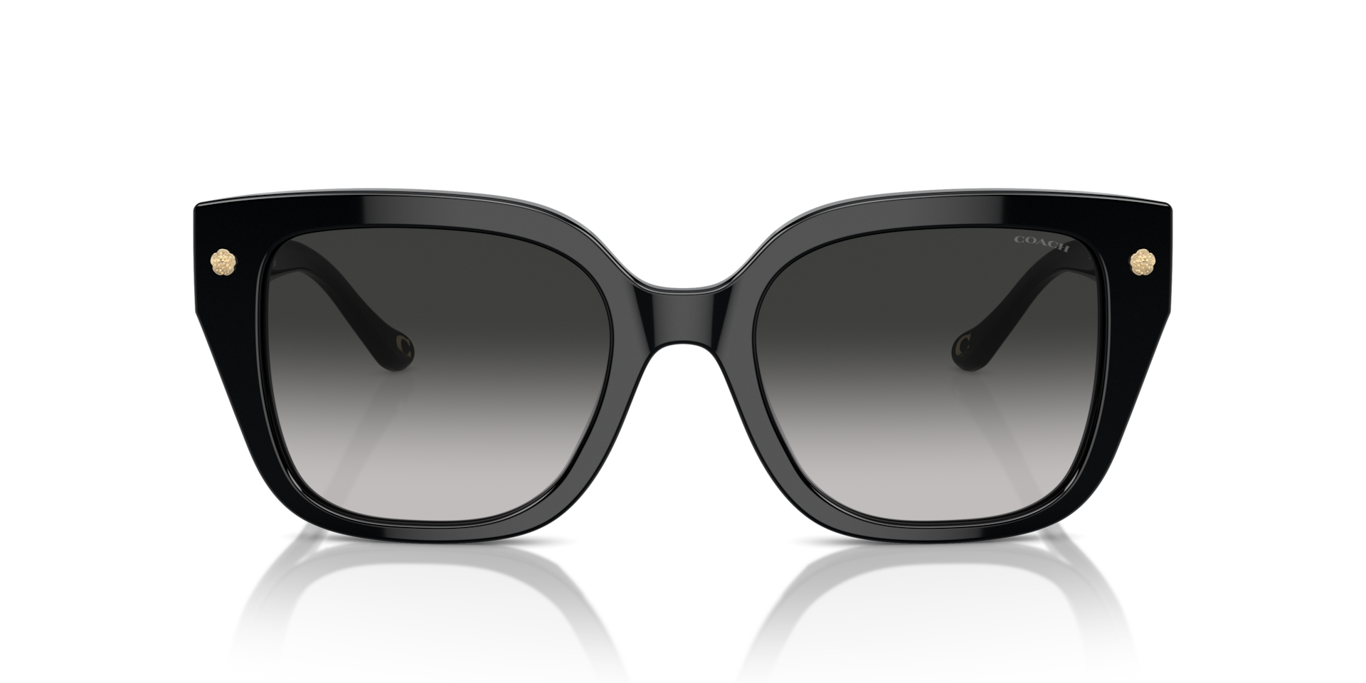 COACH Woman Sunglasses CR611 - Frame color: Black, Lens color: Grey Gradient