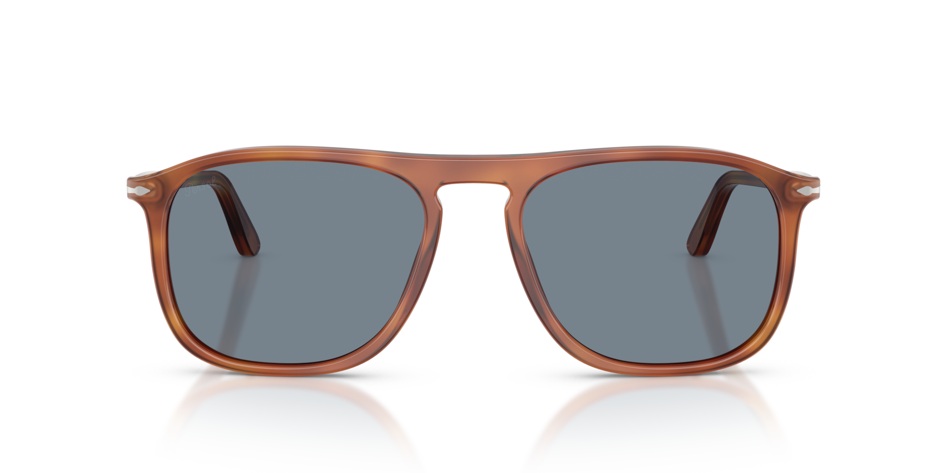 PERSOL Unisex Sunglasses PO3392S  -  Frame color: Terra Di Siena, Lens color: Light Blue