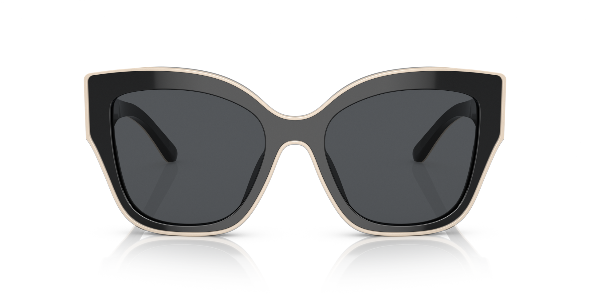 TORY BURCH Woman Sunglasses TY7184U  -  Frame color: Black With Ivory Piping, Lens color: Solid Grey