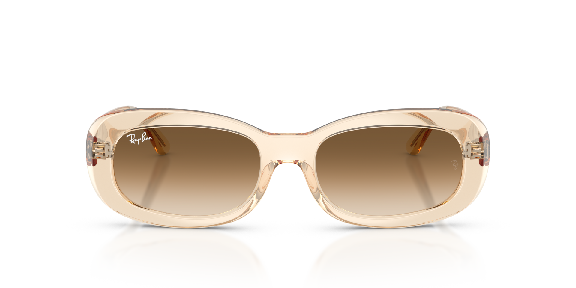 Ray-Ban Rb2221 Sunglasses Transparent Nude Frame Brown Lenses 53-18