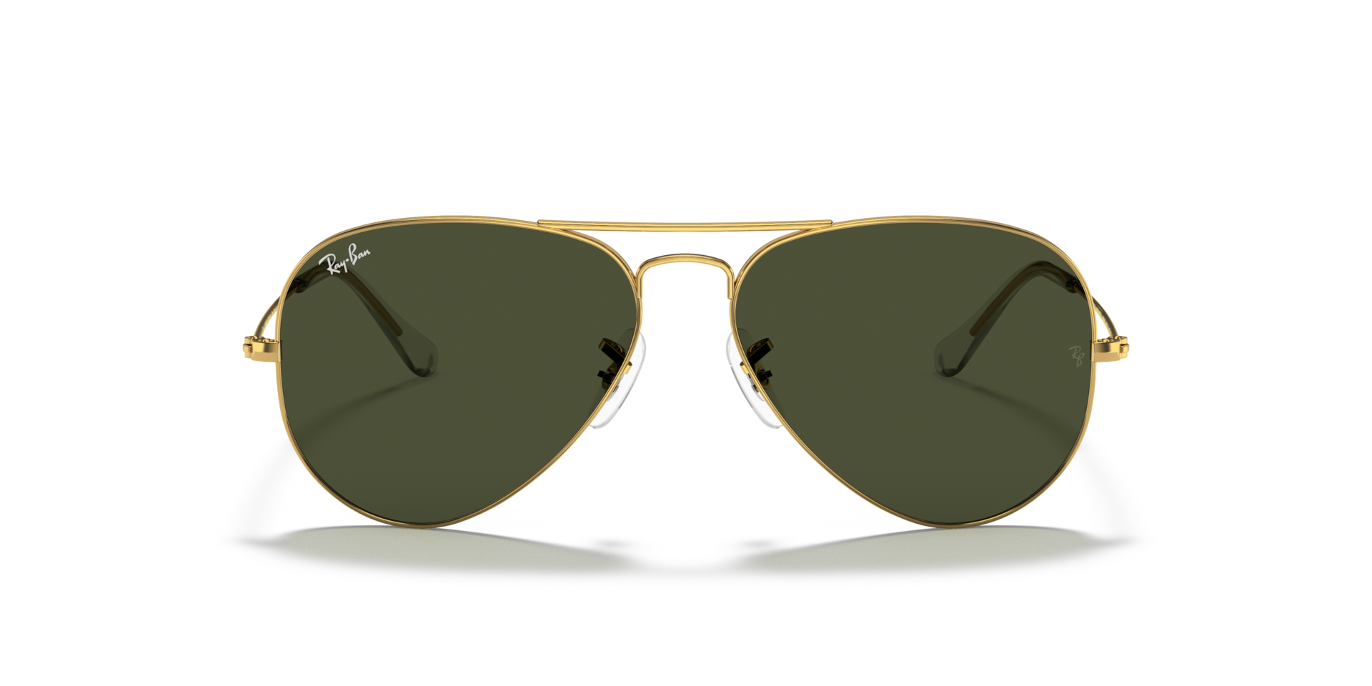 RAY-BAN Unisex Sunglasses Aviator Classic  -  Frame color: Arista Gold, Lens color: G-15 Green
