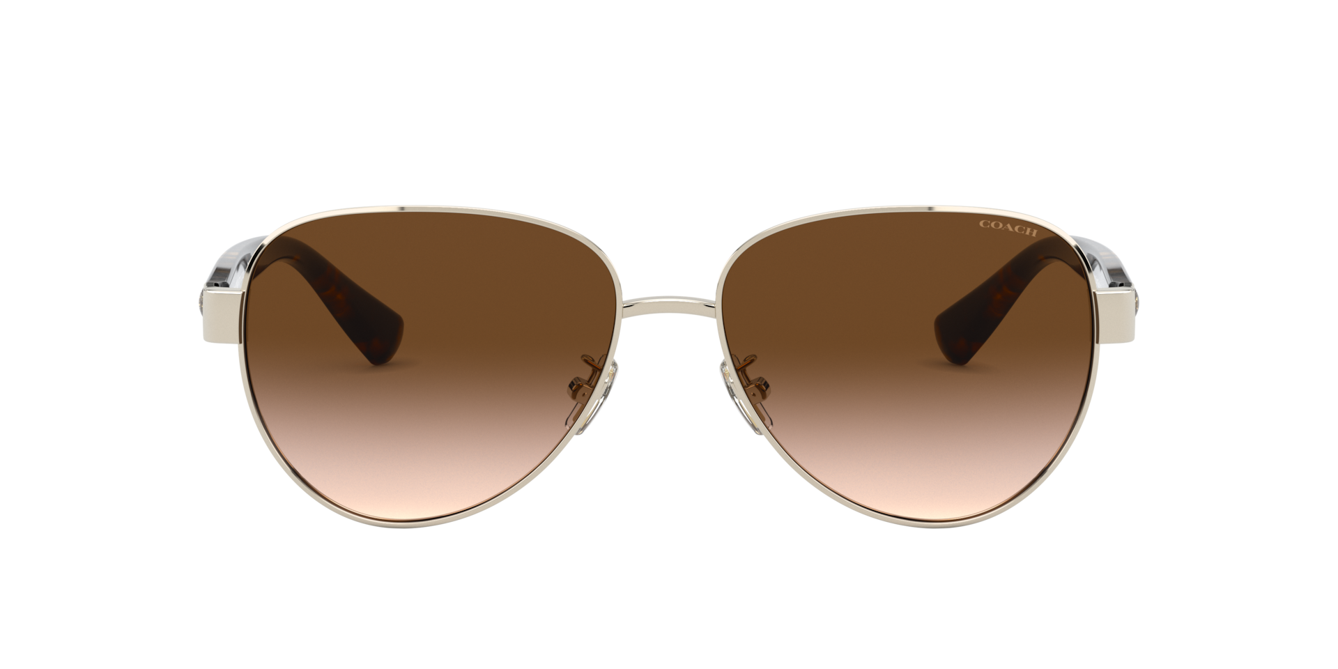 COACH Woman Sunglasses L1128 - Frame color: Light Gold, Lens color: Brown Gradient