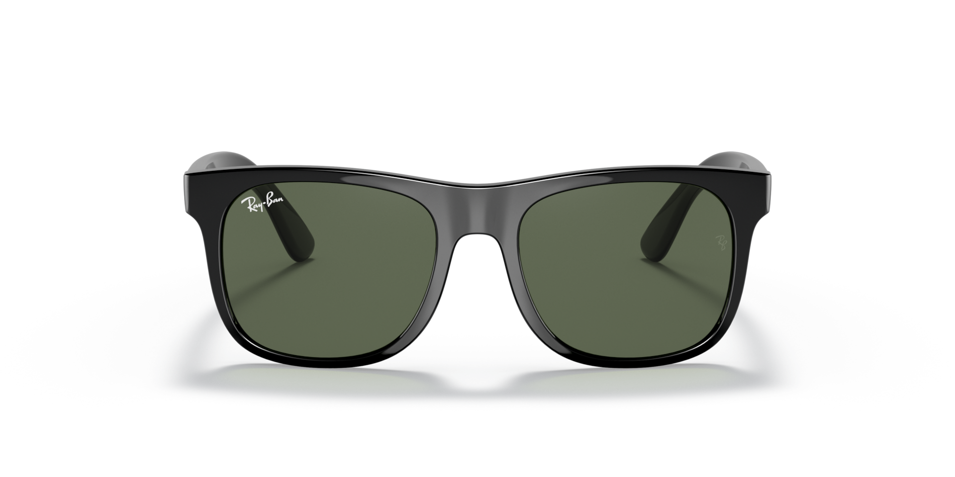 Ray-Ban Justin Kids Sunglasses Black Frame Green Lenses 48-16