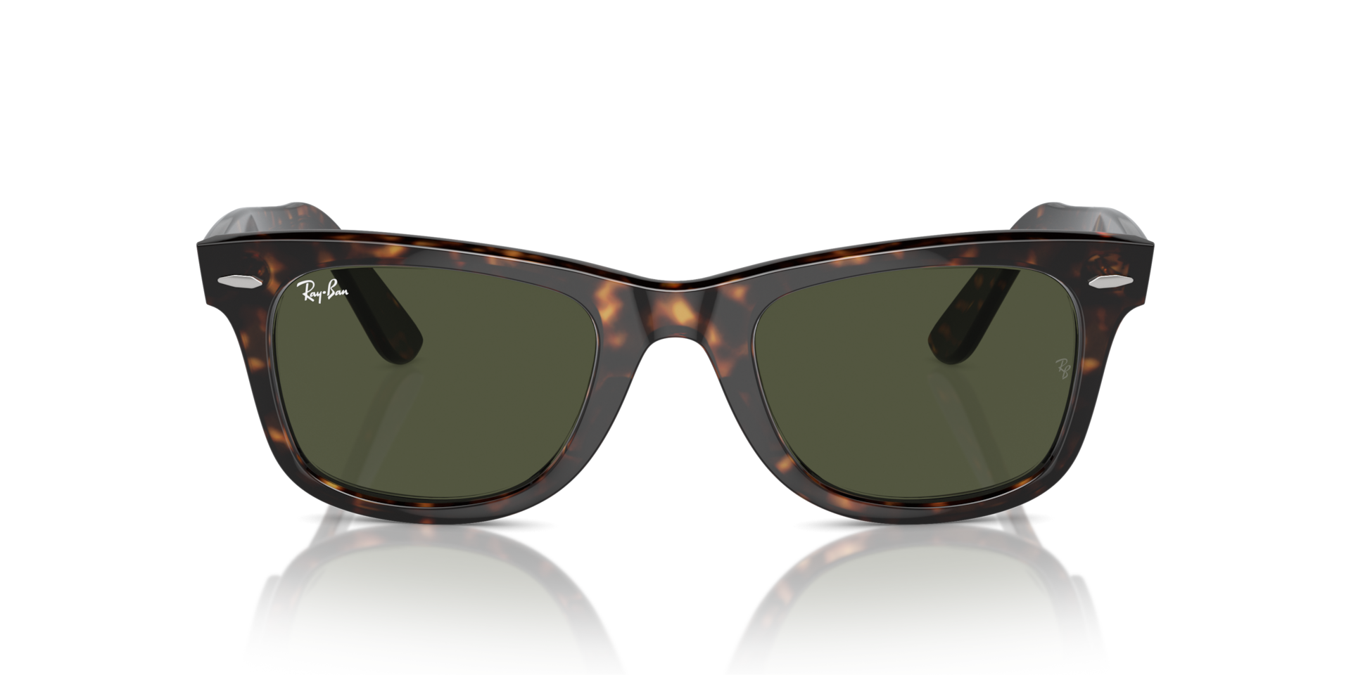 RAY-BAN Unisex Sunglasses Original Wayfarer Classic - Frame color: Tortoise, Lens color: G-15 Green